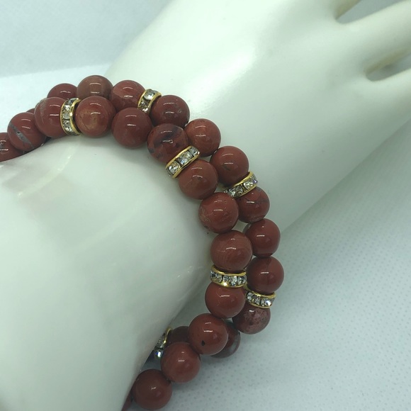 (SOLD) Red Jasper Beaded Bracelet - Picture 5 of 5